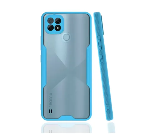 Realme C21 Kılıf Platin Silikon - Mavi