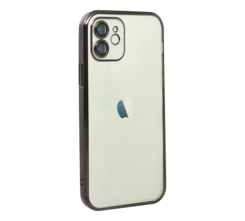 Apple iPhone 12 Kılıf Lensli Silikon - Siyah