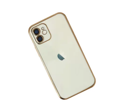 Apple iPhone 12 Kılıf Lensli Silikon - Gold