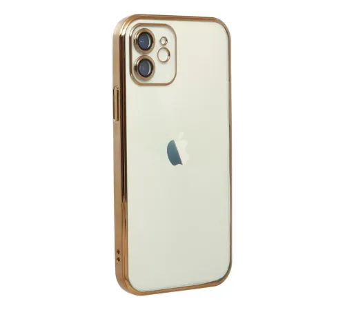 Apple iPhone 12 Kılıf Lensli Silikon - Gold