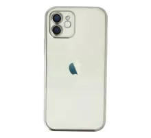 Apple iPhone 12 Kılıf Lensli Silikon - Gümüş