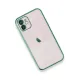 Apple iPhone 12 Kılıf Lensli Silikon - Yeşil