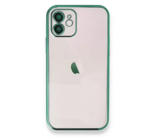 Apple iPhone 12 Kılıf Lensli Silikon - Yeşil