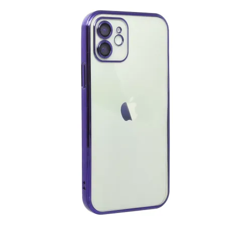 Apple iPhone 12 Kılıf Lensli Silikon - Mor