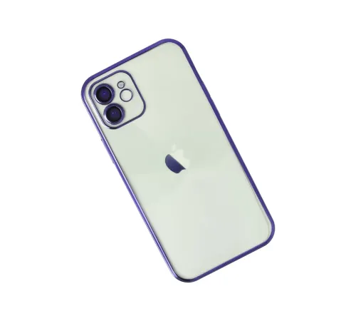 Apple iPhone 12 Kılıf Lensli Silikon - Mor