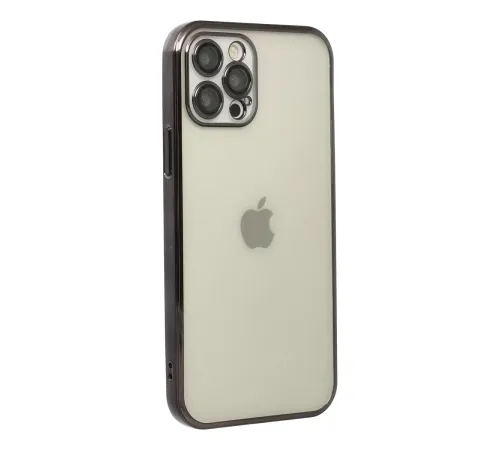 Apple iPhone 12 Pro Kılıf Lensli Silikon - Siyah