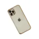 Apple iPhone 12 Pro Kılıf Lensli Silikon - Gold