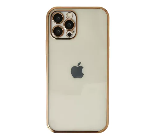 Apple iPhone 12 Pro Kılıf Lensli Silikon - Gold