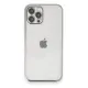 Apple iPhone 12 Pro Kılıf Lensli Silikon - Gümüş
