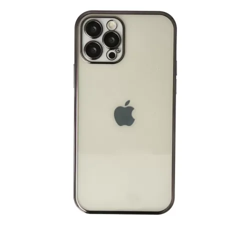 Apple iPhone 12 Pro Max Kılıf Lensli Silikon - Siyah
