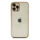Apple iPhone 12 Pro Max Kılıf Lensli Silikon - Gold