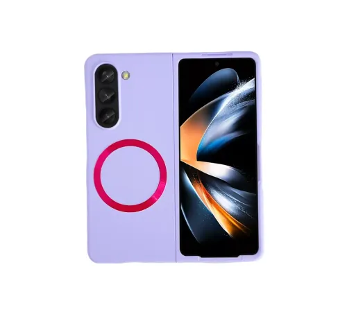 Samsung Galaxy Z Fold 5 Kılıf Mata Fold Kapak - Lila