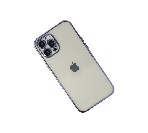 Apple iPhone 12 Pro Max Kılıf Lensli Silikon - Mor