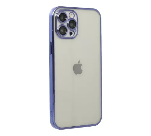Apple iPhone 12 Pro Max Kılıf Lensli Silikon - Mor