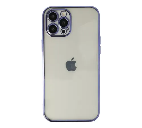 Apple iPhone 12 Pro Max Kılıf Lensli Silikon - Mor