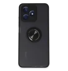 Realme C53 Kılıf Montreal Yüzüklü Silikon Kapak - Siyah