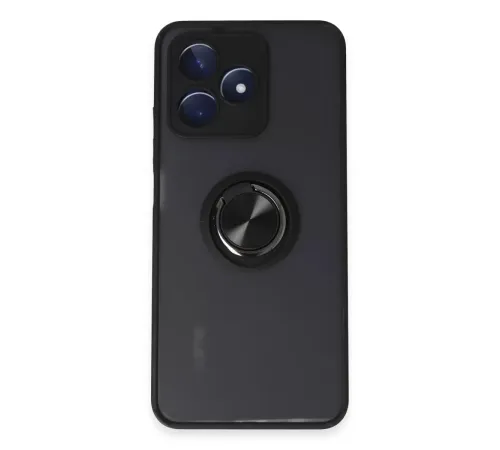 Realme C53 Kılıf Montreal Yüzüklü Silikon Kapak - Siyah