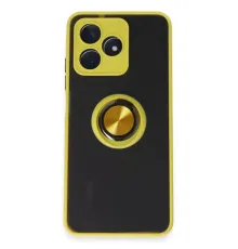 Realme C53 Kılıf Montreal Yüzüklü Silikon Kapak - Sarı