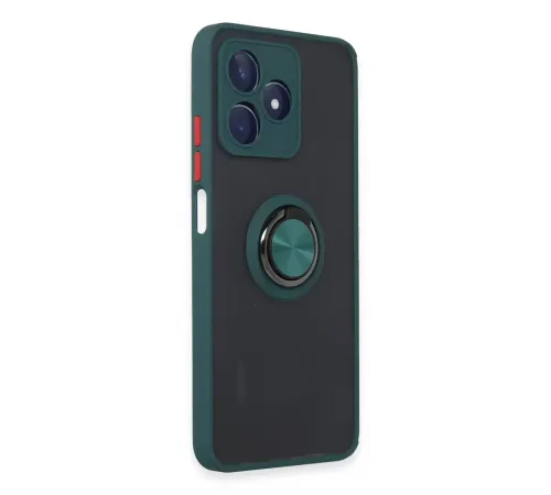 Realme C53 Kılıf Montreal Yüzüklü Silikon Kapak - Yeşil