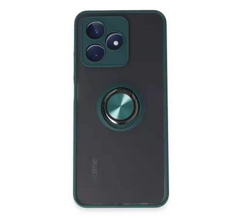 Realme C53 Kılıf Montreal Yüzüklü Silikon Kapak - Yeşil
