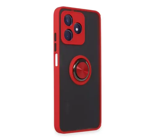 Realme C53 Kılıf Montreal Yüzüklü Silikon Kapak - Kırmızı