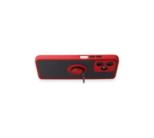 Realme C53 Kılıf Montreal Yüzüklü Silikon Kapak - Kırmızı