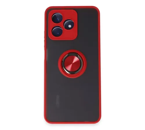 Realme C53 Kılıf Montreal Yüzüklü Silikon Kapak - Kırmızı
