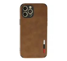 Apple iPhone 12 Pro Max Kılıf Loop Deri Silikon - Kahverengi