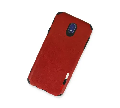 Samsung Galaxy J7 Pro / J730 Kılıf Loop Deri Silikon - Kırmızı