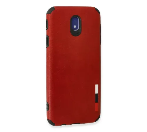 Samsung Galaxy J7 Pro / J730 Kılıf Loop Deri Silikon - Kırmızı