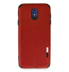 Samsung Galaxy J7 Pro / J730 Kılıf Loop Deri Silikon - Kırmızı