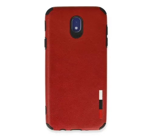 Samsung Galaxy J7 Pro / J730 Kılıf Loop Deri Silikon - Kırmızı