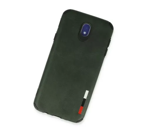 Samsung Galaxy J7 Pro / J730 Kılıf Loop Deri Silikon - Yeşil