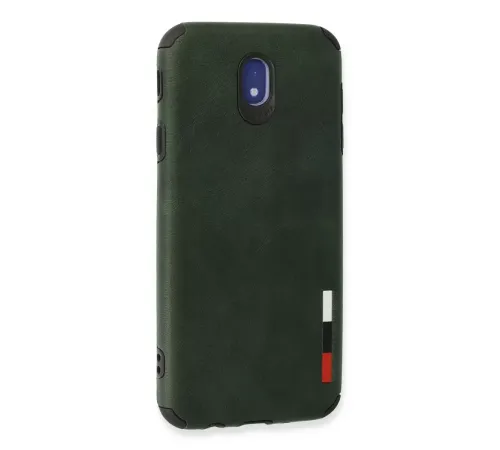 Samsung Galaxy J7 Pro / J730 Kılıf Loop Deri Silikon - Yeşil