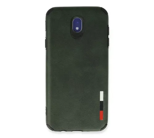 Samsung Galaxy J7 Pro / J730 Kılıf Loop Deri Silikon - Yeşil