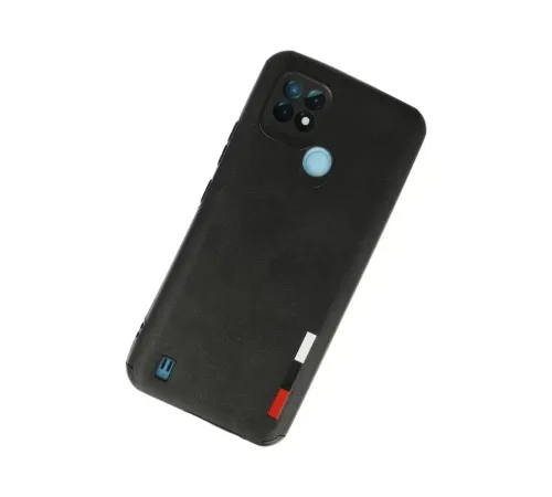Realme C21 Kılıf Loop Deri Silikon - Siyah
