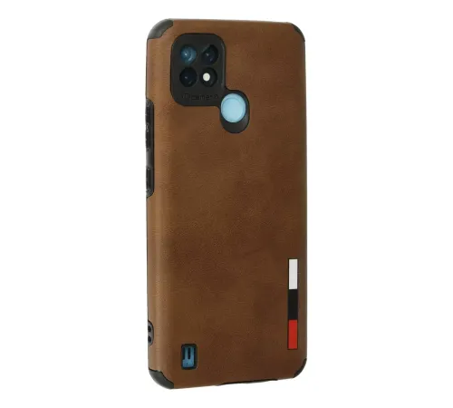 Realme C21 Kılıf Loop Deri Silikon - Kahverengi