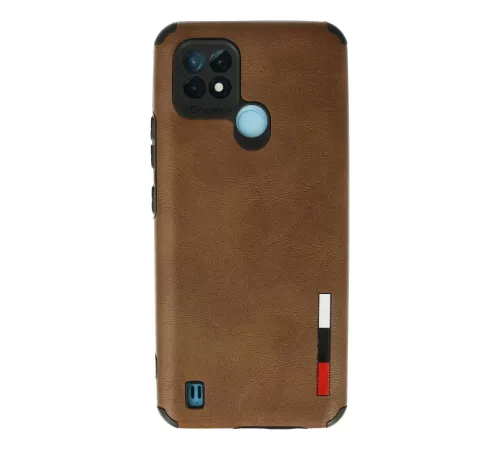 Realme C21 Kılıf Loop Deri Silikon - Kahverengi