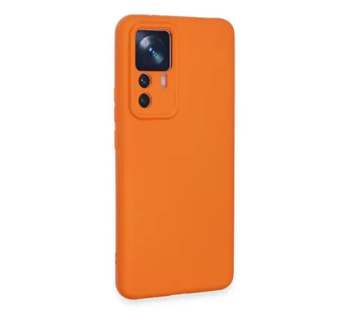 Xiaomi Mi 12T Pro Kılıf Nano içi Kadife Silikon - Turuncu