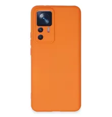 Xiaomi Mi 12T Pro Kılıf Nano içi Kadife Silikon - Turuncu