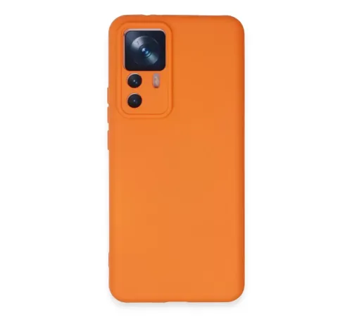 Xiaomi Mi 12T Pro Kılıf Nano içi Kadife Silikon - Turuncu