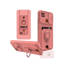 Xiaomi Redmi 9C Kılıf Zuma Kartvizitli Yüzüklü Silikon - Pembe