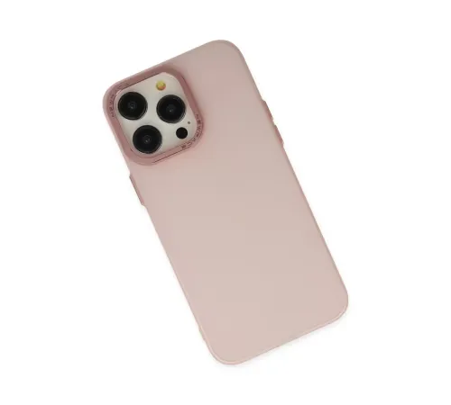 Apple iPhone 13 Pro Max Kılıf Modos Metal Kapak - Pembe
