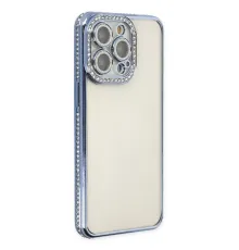 Apple iPhone 14 Pro Kılıf Joke Taşlı Silikon - Mavi