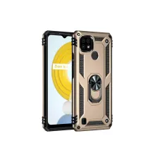 Realme C21 Kılıf Sofya Yüzüklü Silikon Kapak - Gold