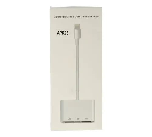 APR23 Iphone Otg 3in1 - Beyaz