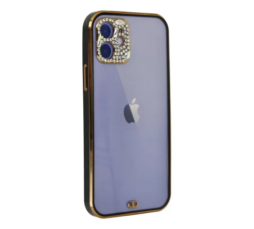 Apple iPhone 12 Kılıf Liva Taşlı Silikon - Siyah
