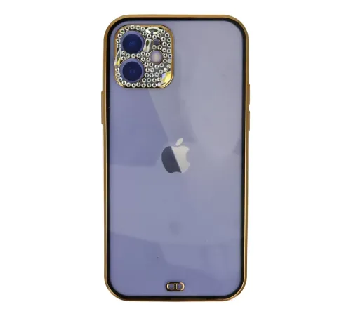 Apple iPhone 12 Kılıf Liva Taşlı Silikon - Siyah
