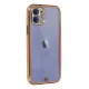 Apple iPhone 12 Kılıf Liva Taşlı Silikon - Pembe