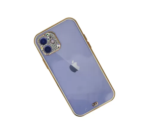 Apple iPhone 12 Kılıf Liva Taşlı Silikon - Beyaz